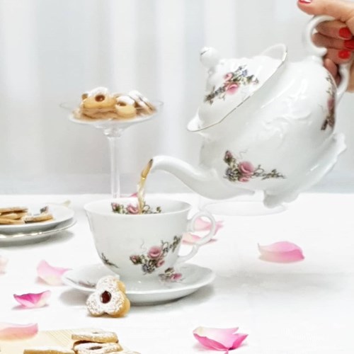 Teapot & Warmer White Gold 1150ml