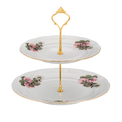 2 Tier Cake Stand White
