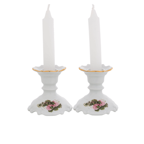Candle Holder Pink Roses