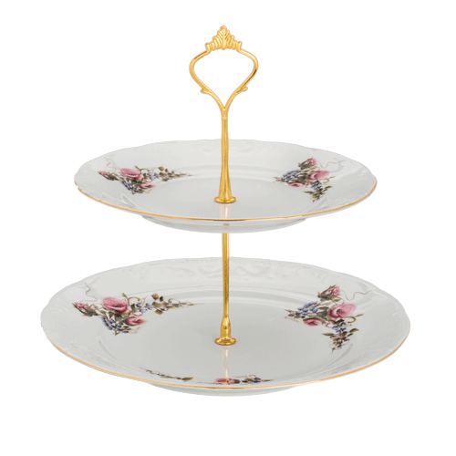 2 Tier Cake Stand White